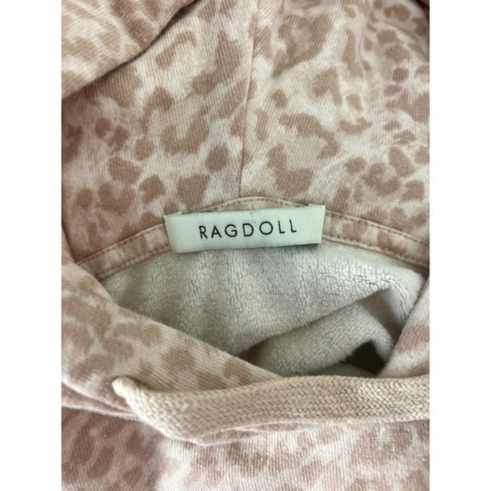 Y2K RAGDOLL Los Angeles Leopard Print Cozy Hooded Sweatshirt Pullover Women's XS - Picture 6 of 7